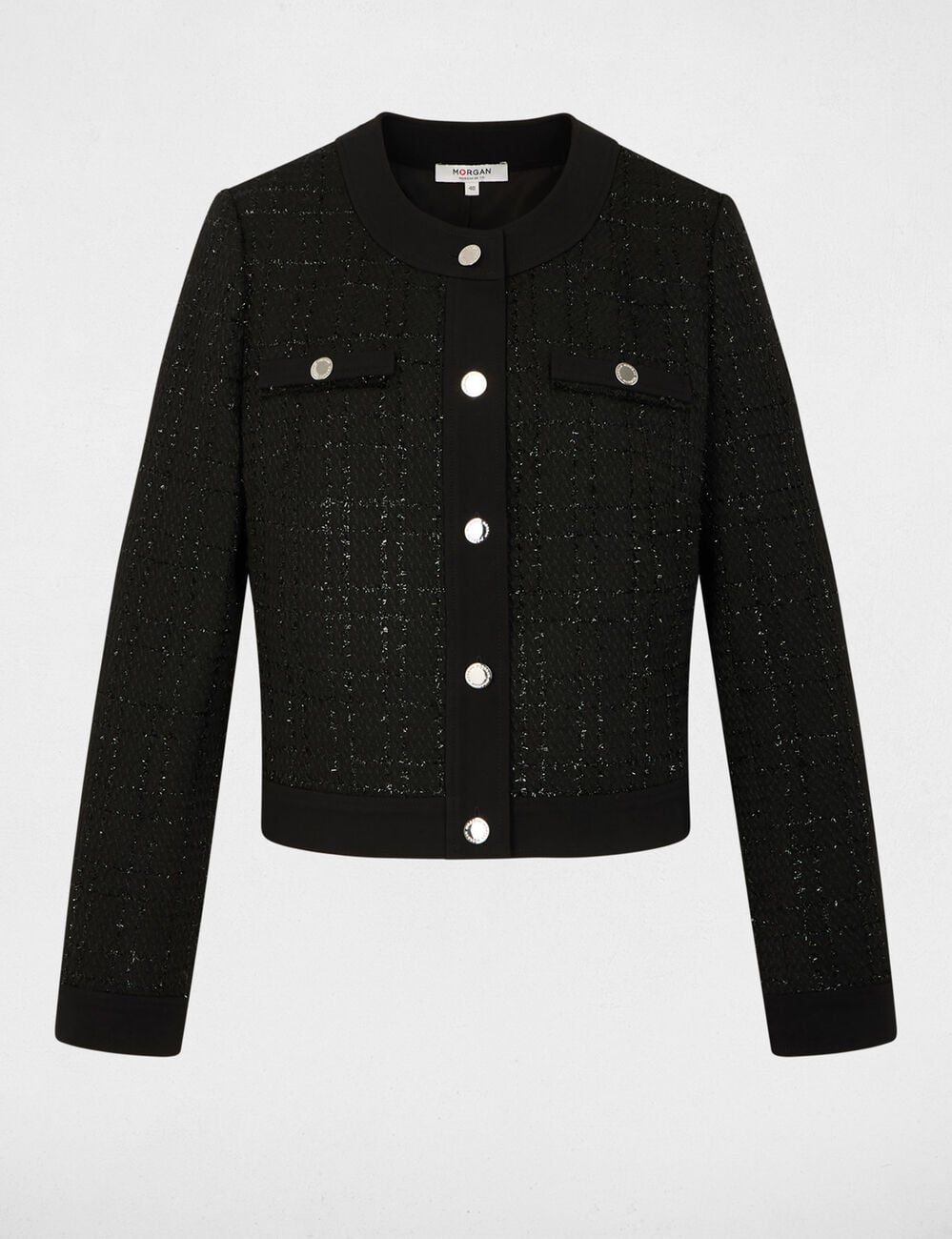 Veste courte ajust&eacute;e noir femme