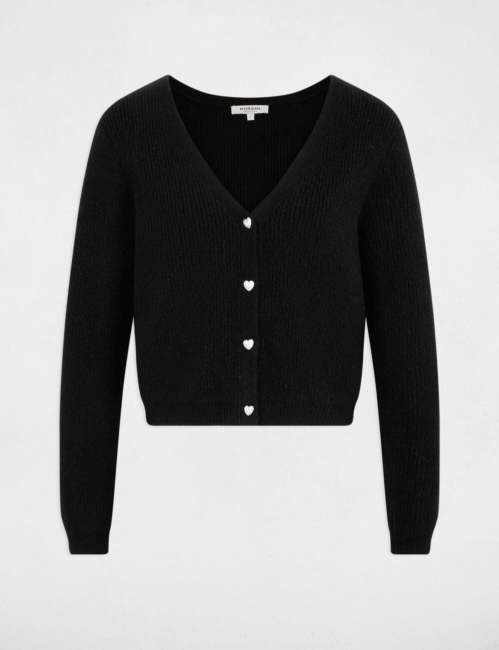 Gilet col en V noir femme