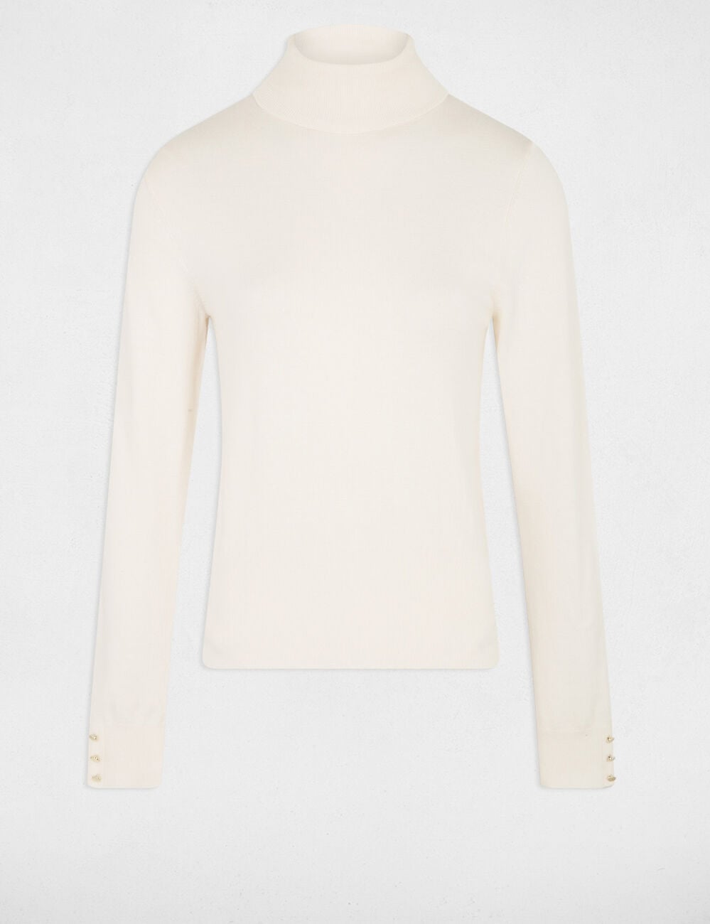 Pull col roul&eacute; ivoire femme