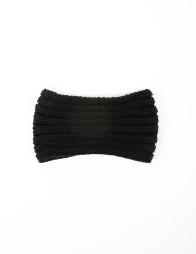 Bandeau avec d&eacute;tail en perles noir femme