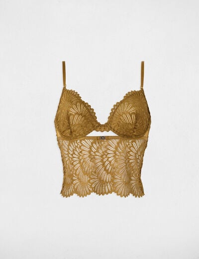 Haut de lingerie en dentelle bronze femme