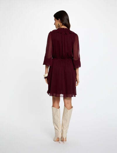 Robe courte ajust&eacute;e prune femme