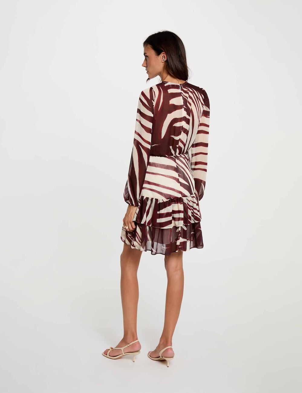 Robe courte col cache coeur multicolore femme