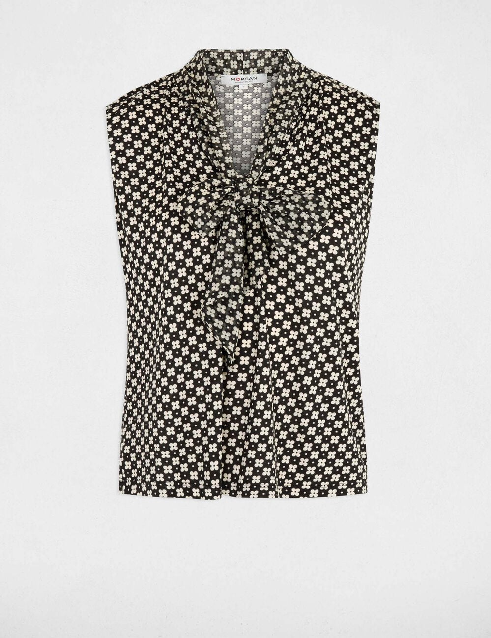D&eacute;bardeur col lavalli&egrave;re blanc femme