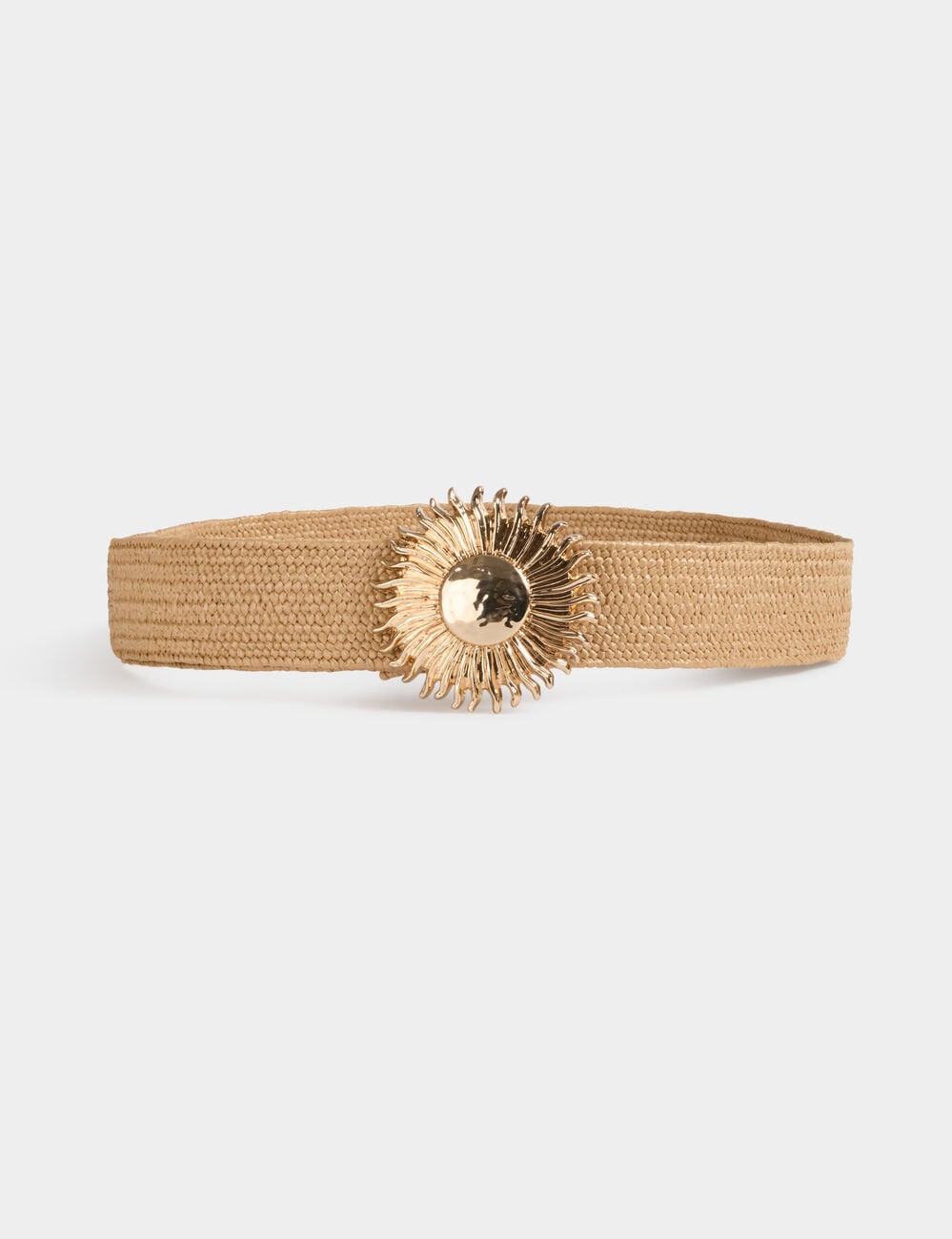 Ceinture large beige femme