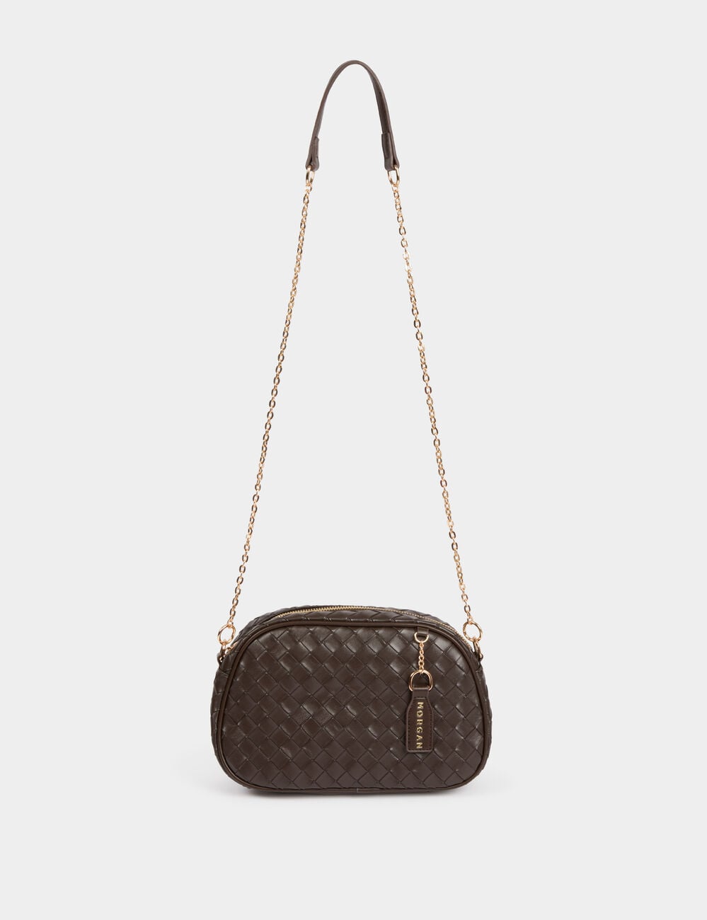 Sac tress&eacute; marron fonc&eacute; femme