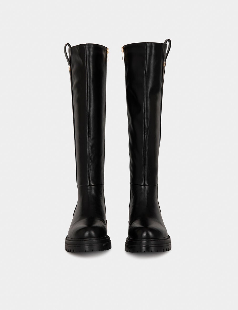 Bottes plates crant&eacute;es noir femme