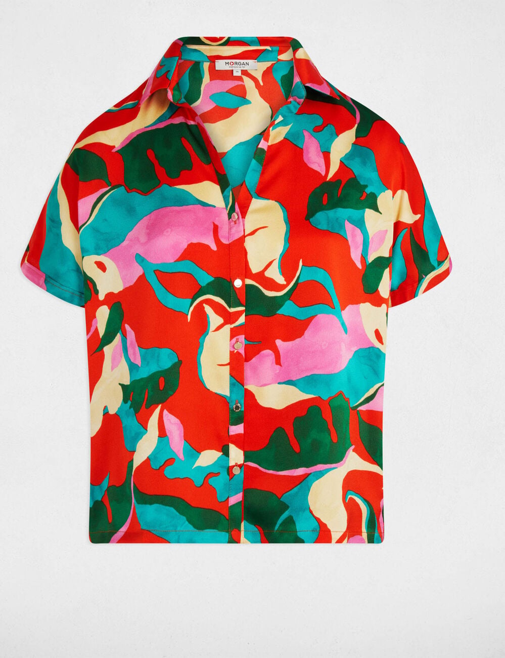 Chemise manches courtes multicolore femme