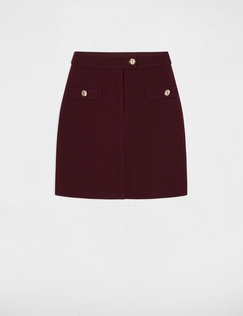 Jupe courte taille haute prune femme