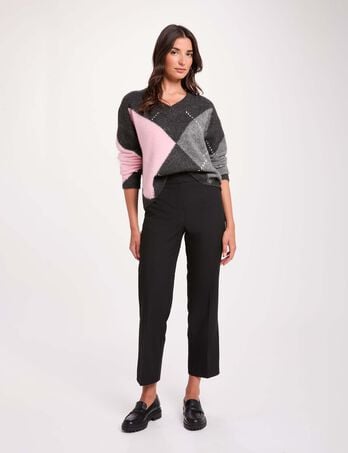 Pantalon cigarette slim noir femme
