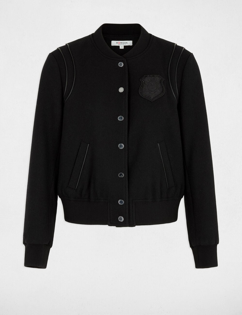 Blouson manches longues noir femme