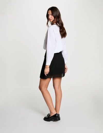 Jupe courte pliss&eacute;e noir femme