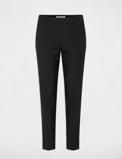 Pantalon slim 7/8 noir femme