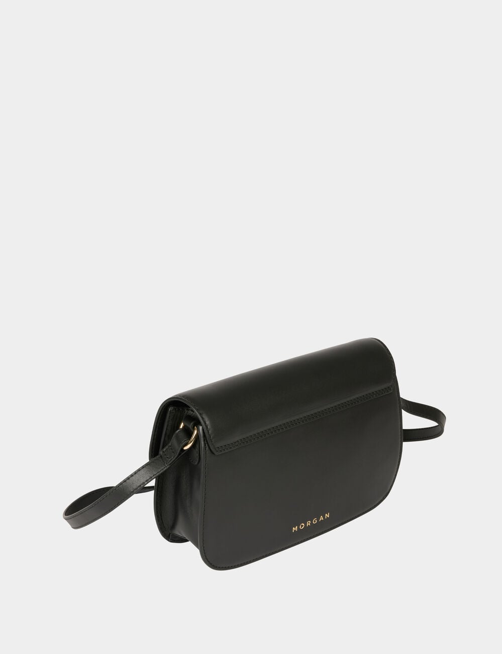 Sac bo&icirc;te bandouli&egrave;re en cuir noir femme