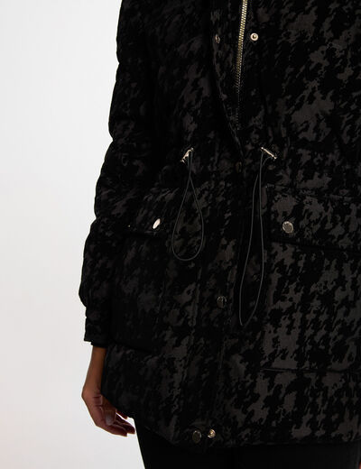 Doudoune velours noir femme