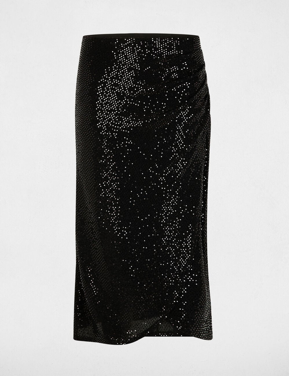 Jupe portefeuille ajust&eacute;e noir femme
