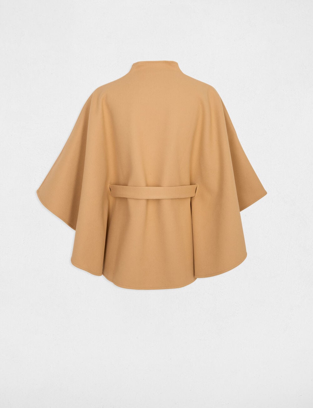 Cape ceintur&eacute;e beige femme