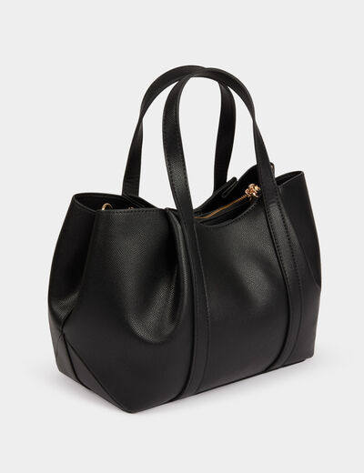 Sac cabas similicuir noir femme