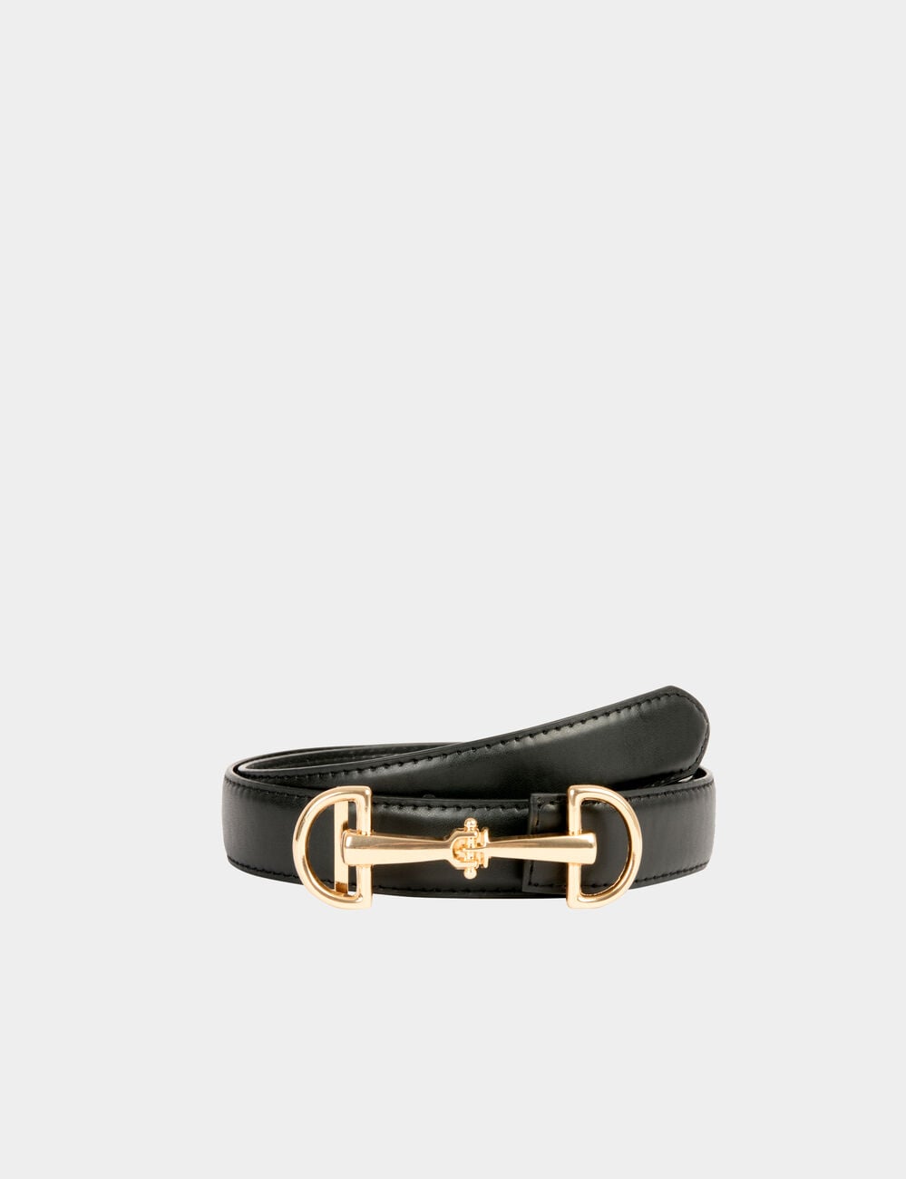 Ceinture fine similicuir noir femme