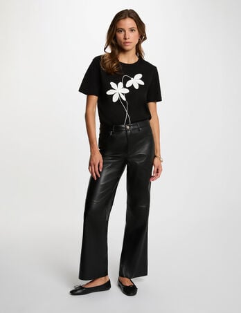 Pantalon bootcut similicuir noir femme