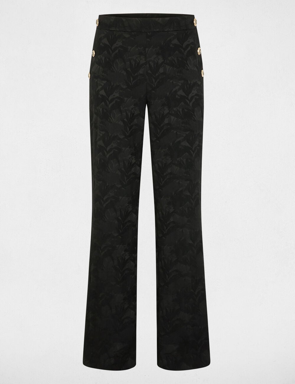 Pantalon slim taille haute noir femme