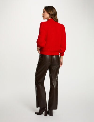 Pantalon bootcut similicuir marron fonc&eacute; femme