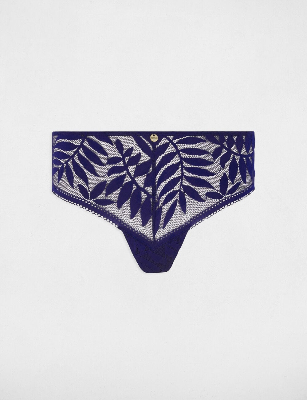 Shorty en dentelle bleu marine femme
