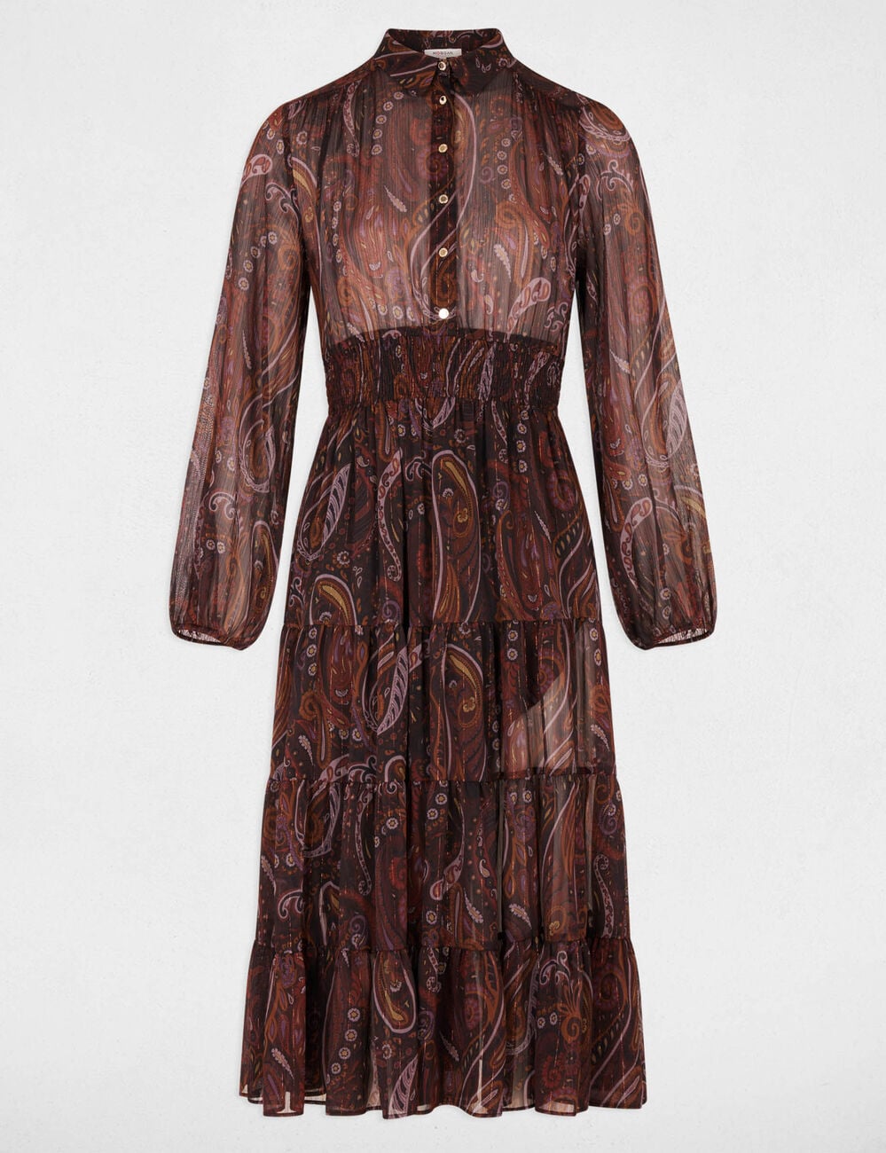 Robe longue voile multicolore femme