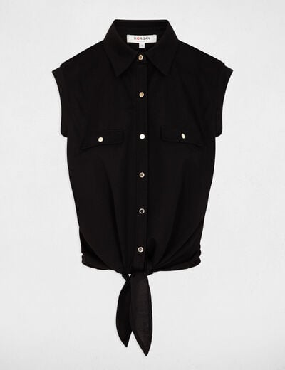 Blouse sans manches noir femme