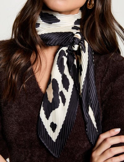 Foulard pliss&eacute; satin&eacute; multicolore femme