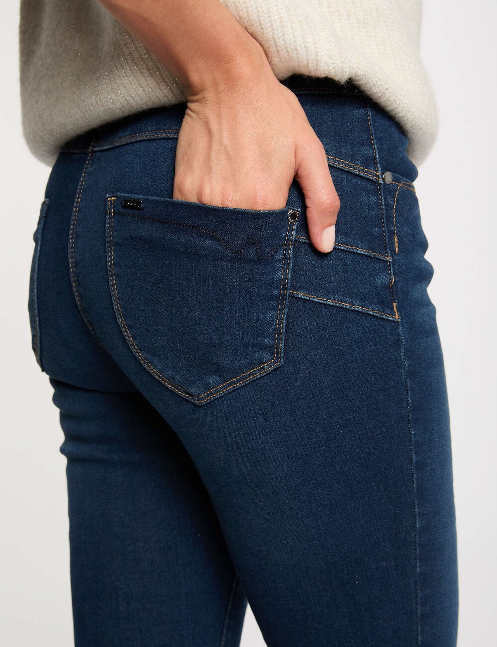 Jeans slim taille standard denim brut femme