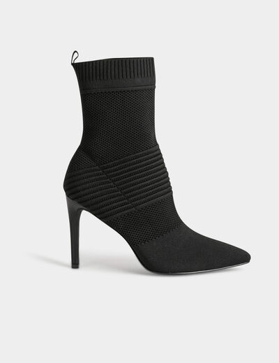 Bottines &agrave; talons aiguilles noir femme