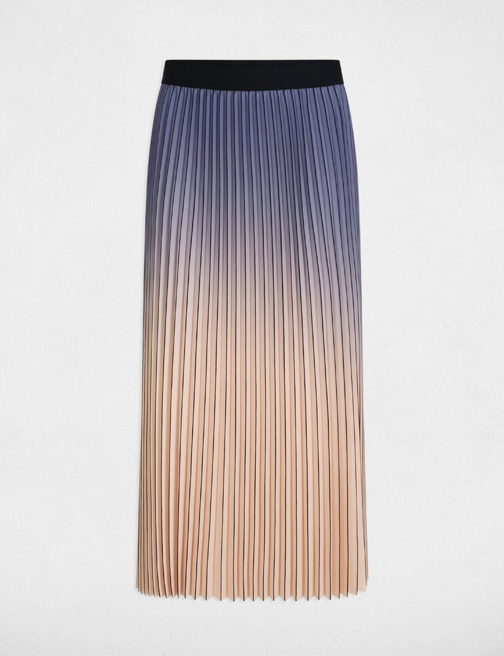 Jupe longue pliss&eacute;e rose clair femme