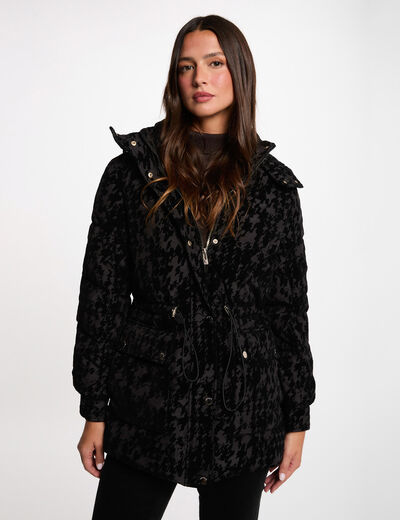 Doudoune velours noir femme