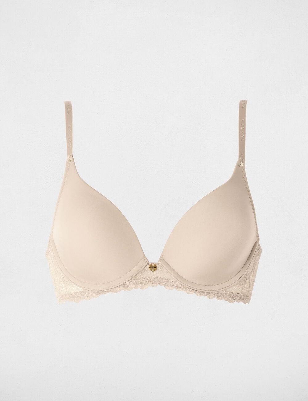 Soutien-gorge dentelle coques beige femme