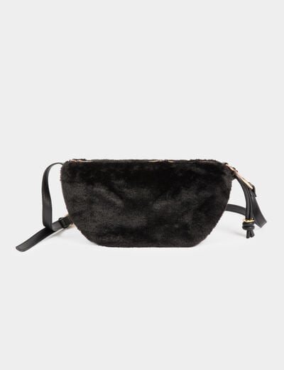 Sac demi-lune noir femme