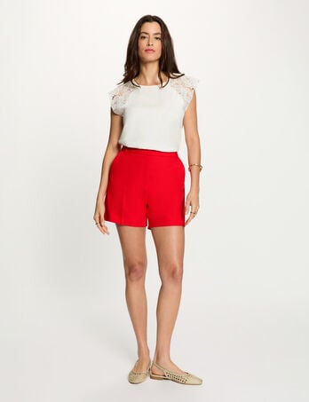 Top sans manches dentelle blanc femme