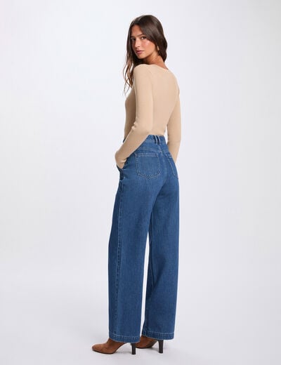 Pull col v ajust&eacute; marron clair femme