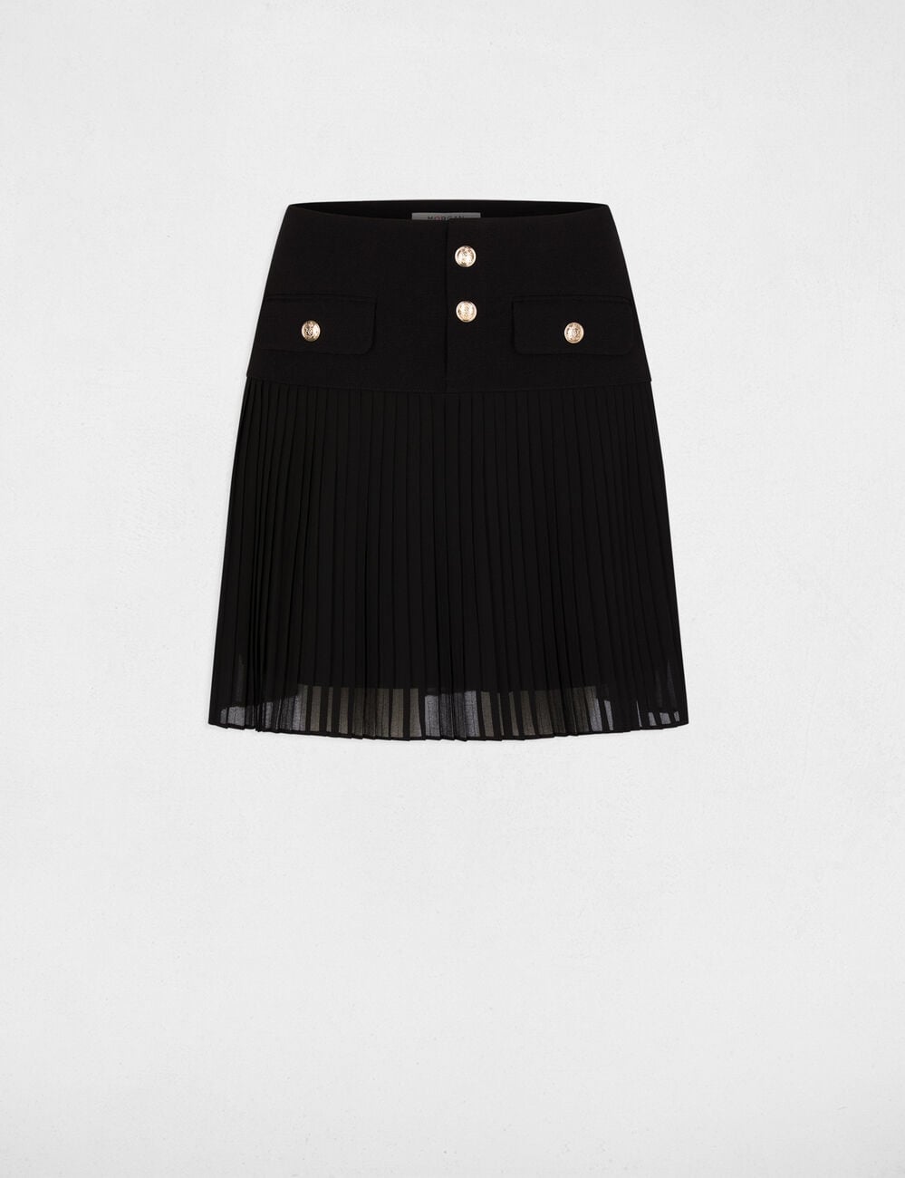 Jupe courte pliss&eacute;e noir femme