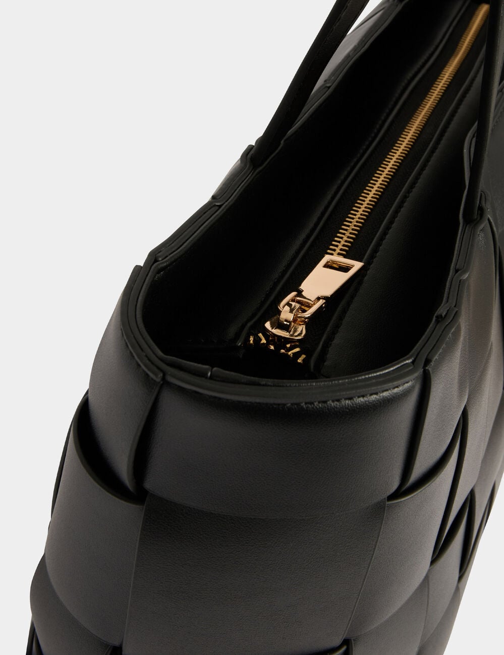 Sac cabas tress&eacute; noir femme