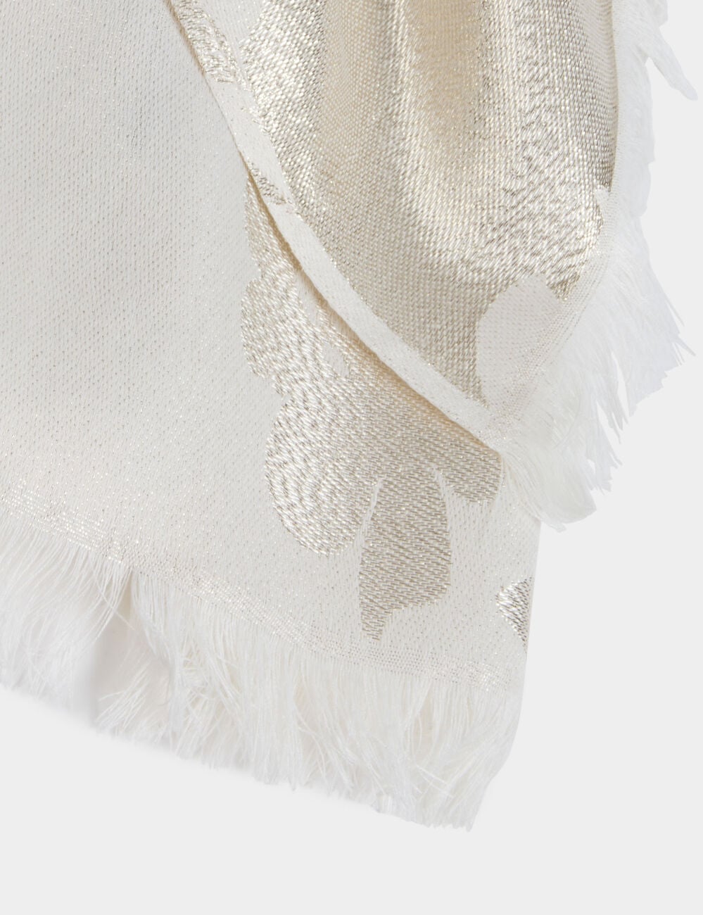 Foulard fils m&eacute;tallis&eacute;s ivoire femme