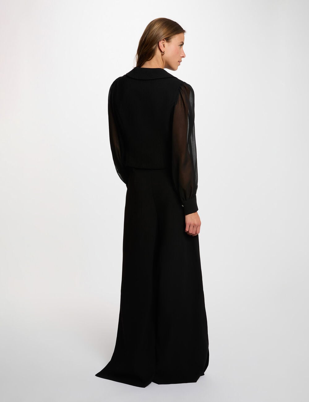 Gilet manches bouffantes noir femme