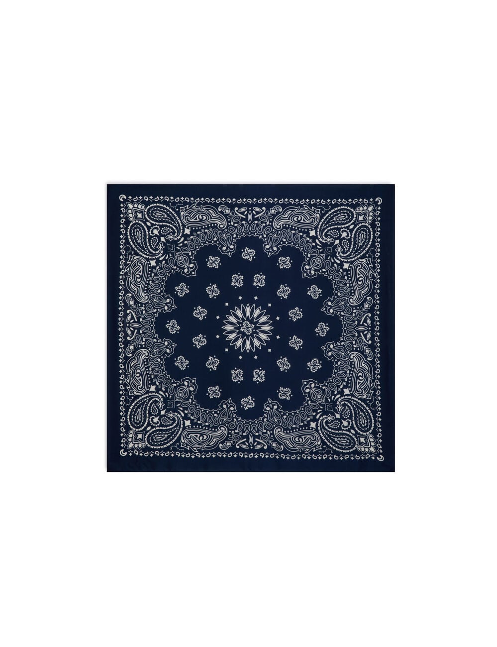 Foulard satin&eacute; bleu marine femme