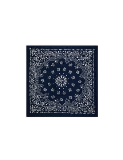 Foulard satin&eacute; bleu marine femme