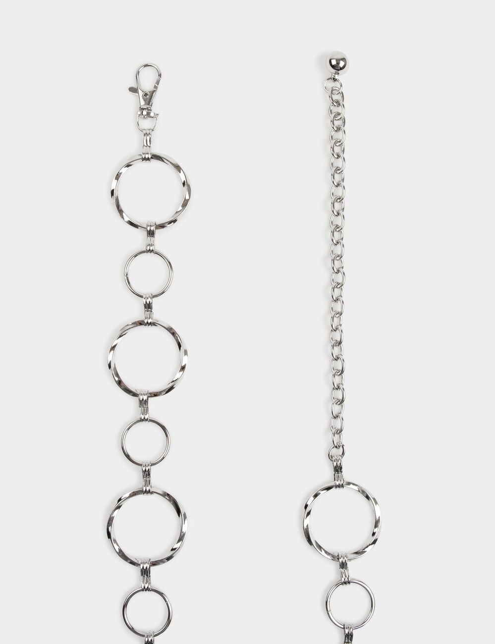 Ceinture anneaux en m&eacute;tal couleur argent femme