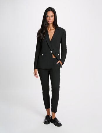Pantalon slim 7/8 noir femme