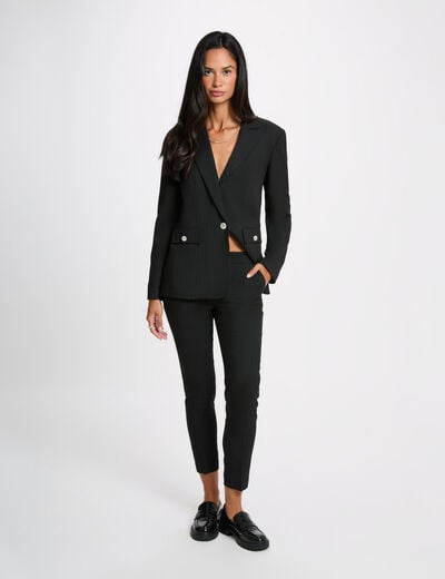 Pantalon slim 7/8 noir femme