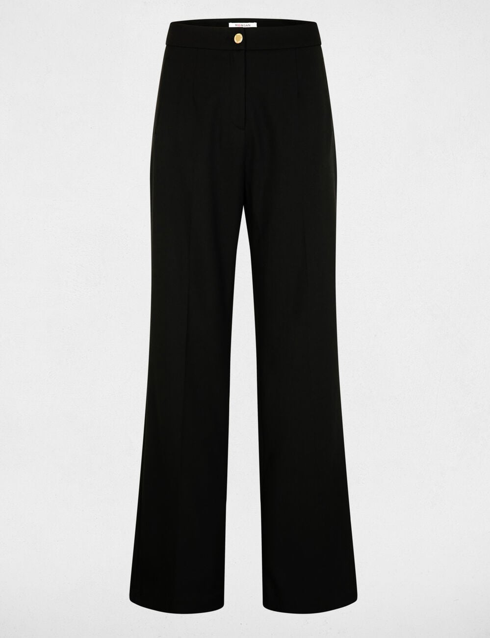 Pantalon flare &agrave; pinces noir femme