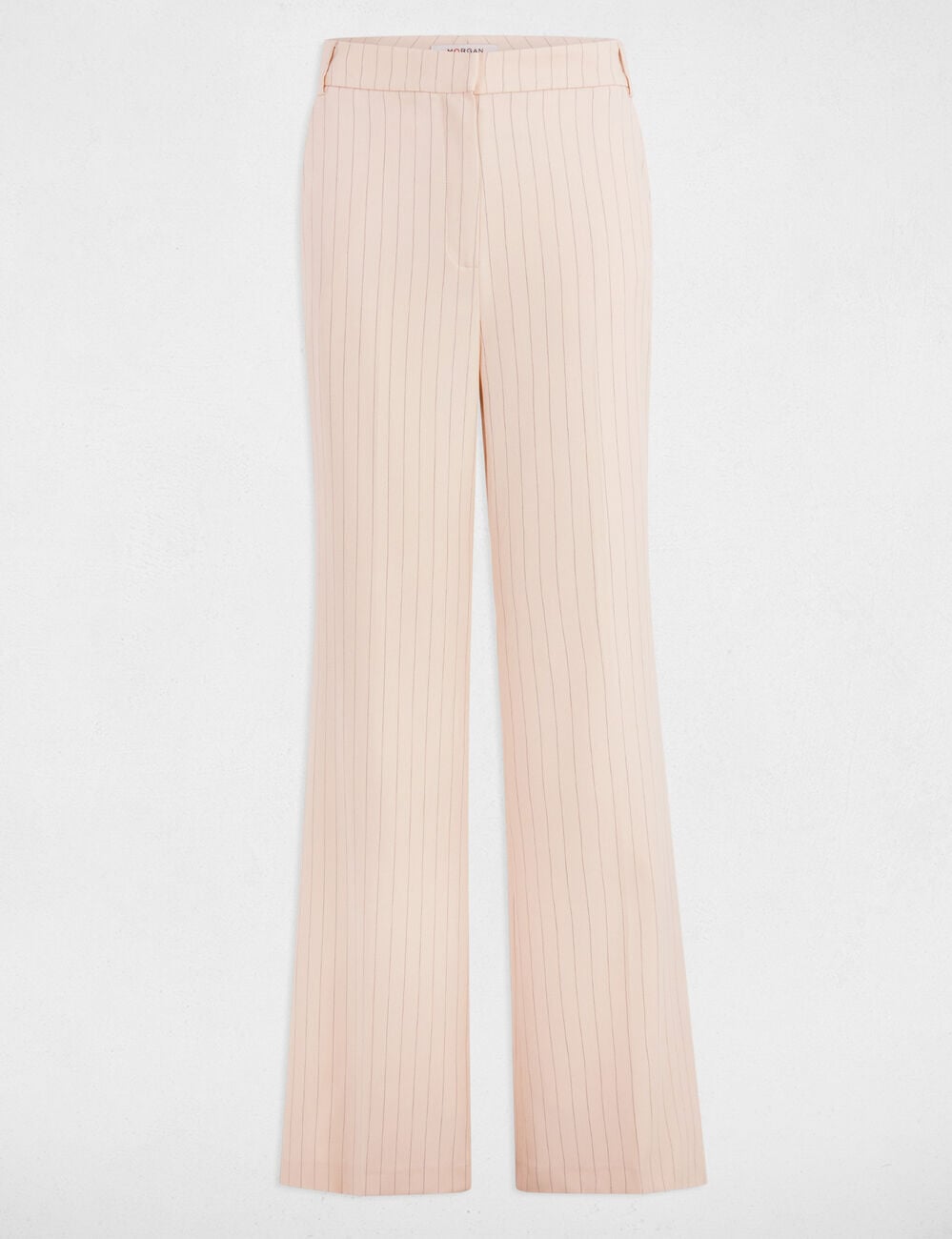 Pantalon large ray&eacute; rose clair femme