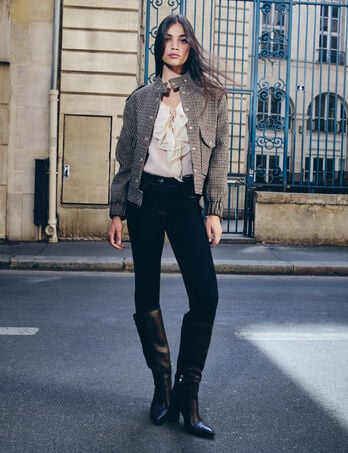 Jean skinny ajust&eacute; bleu femme